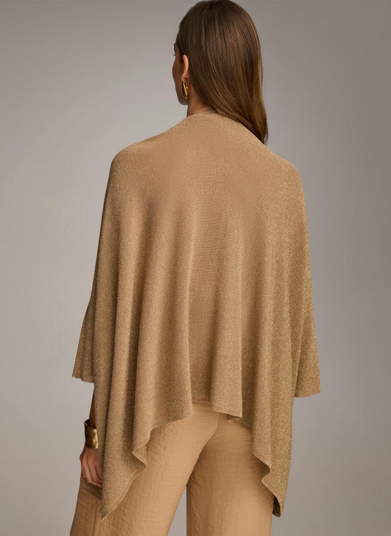 Donna Karan Lurex Cardigan Sweaters and Tops Gold | USA_DK39810